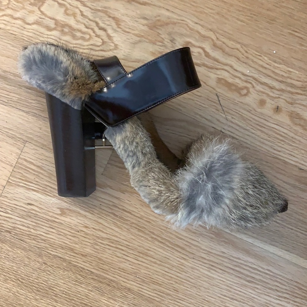 Size 40 heels-real fur/ leather